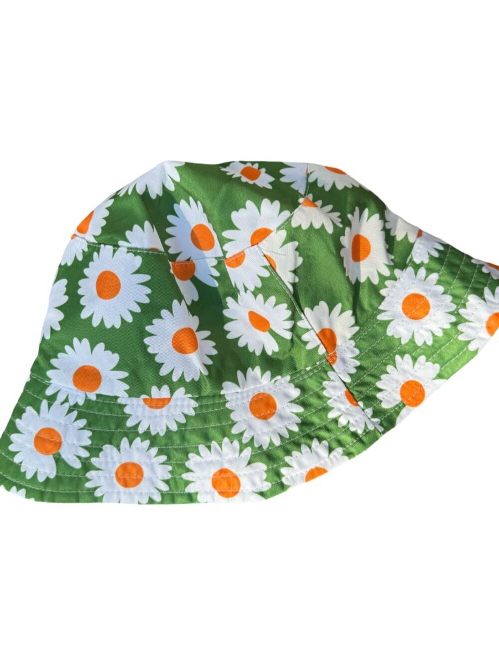 Reversible Daisy Print Bucket Hat | Green Floral & Black | Cottagecore Festival